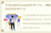 奔腾e5800和amd250哪个好，AMD245 和奔腾E5300哪个好