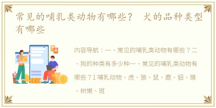 常见的哺乳类动物有哪些？ 犬的品种类型有哪些