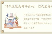 12代皇冠是哪年出的，12代皇冠是哪年