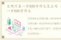 文明只差一步500字作文怎么写 文明只差一步500字作文