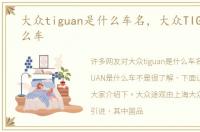 大众tiguan是什么车名，大众TIGUAN是什么车