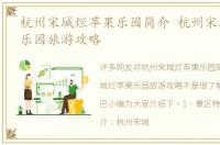 杭州宋城烂苹果乐园简介 杭州宋城烂苹果乐园旅游攻略