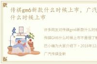 传祺gm6新款什么时候上市，广汽传祺GM6什么时候上市