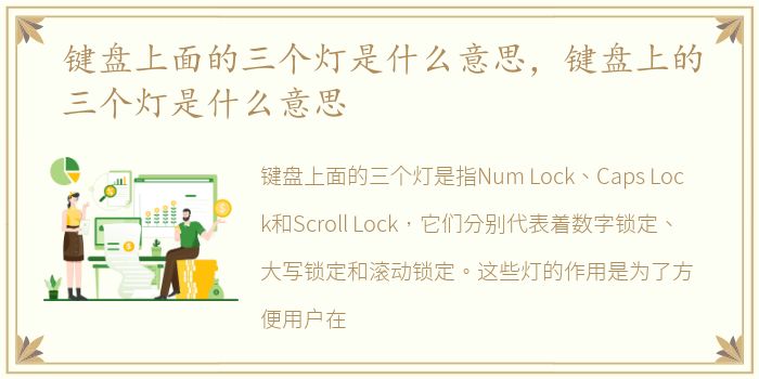 键盘上面的三个灯是什么意思，键盘上的三个灯是什么意思