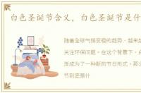 白色圣诞节含义，白色圣诞节是什么意思