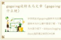 gogoing旋转木马文章（gogoing旋转木马什么梗）