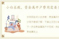 小白求教，贵金属开户费用需要多少钱