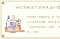 安庆市桐城市旅游景点介绍