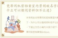 梵蒂冈机密档案室内景别被名字骗了（为什么可以借阅资料但不让进）
