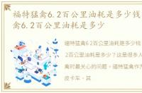 福特猛禽6.2百公里油耗是多少钱，福特猛禽6.2百公里油耗是多少