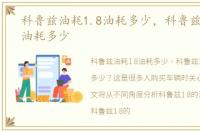 科鲁兹油耗1.8油耗多少，科鲁兹1.8自动油耗多少