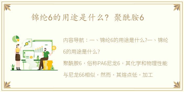 锦纶6的用途是什么? 聚酰胺6