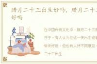 腊月二十三出生好吗，腊月二十三的生日好吗