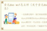 索尼dsc wx1怎么样（关于索尼dsctx1的信息）