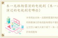 朱一龙跟杨蓉演的电视剧（朱一龙和杨蓉演过的电视剧有哪些）