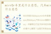 mirr0r车里是什么意思，汽车mirror键是什么意思