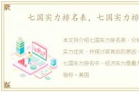 七国实力排名表，七国实力排名