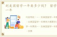 到美国留学一年要多少钱？ 留学美国费用一年