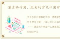 激素的作用，激素的常见作用有哪些