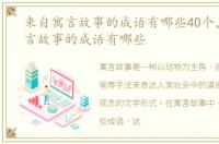 来自寓言故事的成语有哪些40个，来自寓言故事的成语有哪些