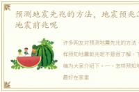 预测地震先兆的方法，地震预兆怎样预知地震前兆呢
