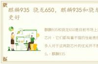 麒麟935 骁龙650，麒麟935和骁龙650哪个更好