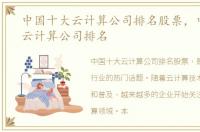 中国十大云计算公司排名股票，中国十大云计算公司排名