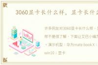 3060显卡长什么样，显卡长什么样