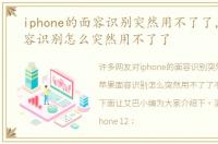 iphone的面容识别突然用不了了，苹果面容识别怎么突然用不了了
