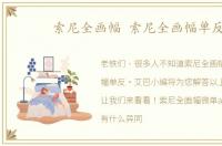 索尼全画幅 索尼全画幅单反