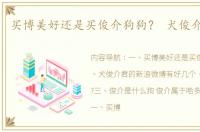 买博美好还是买俊介狗狗？ 犬俊介君微博