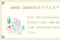 p8600（p8600相当于什么水平的）