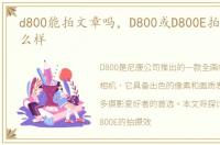 d800能拍文章吗，D800或D800E拍摄文章怎么样