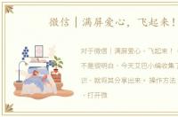 微信│满屏爱心，飞起来！