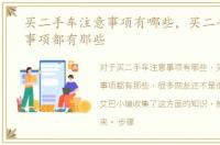 买二手车注意事项有哪些，买二手车注意事项都有那些