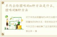 羊肉去除膻味的n种方法是什么，羊肉去除膻味的N种方法