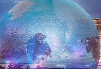 Sphere在拉斯维加斯测试其巨型LED视频球顶