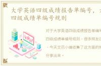 大学英语四级成绩报告单编号，大学英语四级成绩单编号规则
