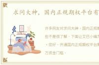 求问大神，国内正规期权平台有哪些