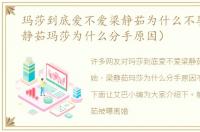 玛莎到底爱不爱梁静茹为什么不娶她（梁静茹玛莎为什么分手原因）
