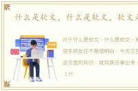 什么是软文，什么是软文，软文是什么