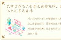 我的世界怎么去暮色森林电脑，我的世界怎么去暮色森林