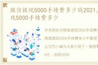 微信提现5000手续费多少钱2021，微信提现5000手续费多少