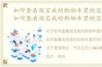 如何查看淘宝我的购物车里的宝贝信息，如何查看淘宝我的购物车里的宝贝