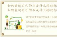 如何查询自己的车是什么排放标准的车，如何查询自己的车是什么排放标准