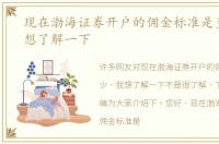 现在渤海证券开户的佣金标准是多少，我想了解一下