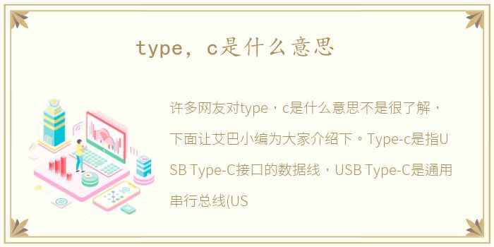 type，c是什么意思