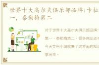 世界十大高尔夫俱乐部品牌:卡拉威排名第一，泰勒梅第二