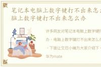 笔记本电脑上数字键打不出来怎么办，电脑上数字键打不出来怎么办