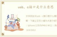 usb，c接口是什么意思